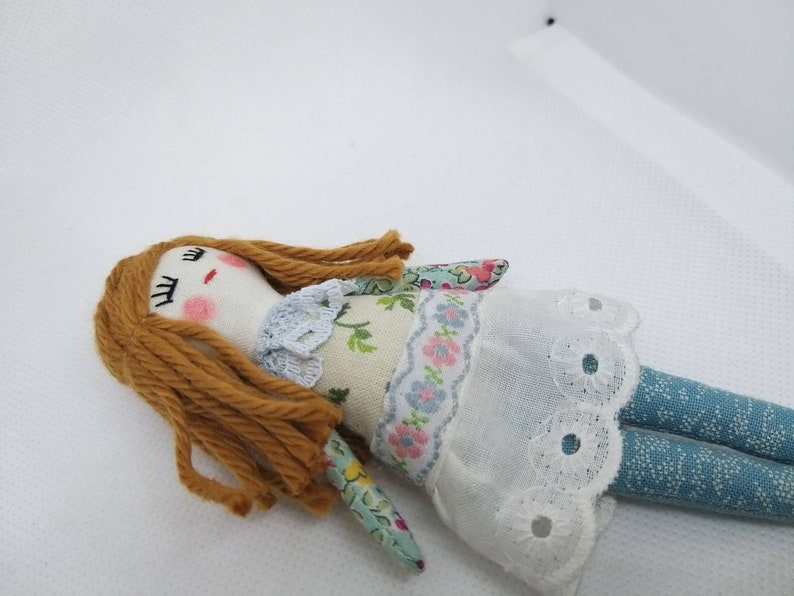 Jean doll 13 cm doll, small doll, cloth doll, play doll, mini doll image 3