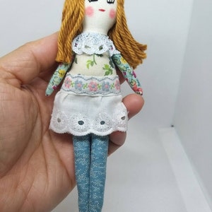 Jean doll 13 cm doll, small doll, cloth doll, play doll, mini doll image 6