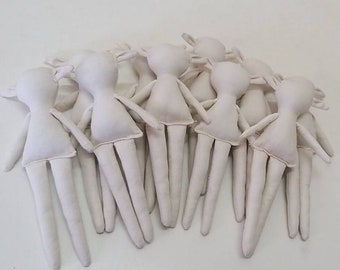 10 Onvoltooide Fairy Mini Dolls, Poppen met puntige oren, Doek poppen, Kleine poppen, Lege poppen, rauwe poppen