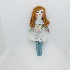 Jean doll 13 cm doll, small doll, cloth doll, play doll, mini doll image 7