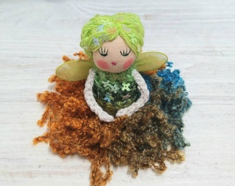 Fairy doll mobile, whimsy faerie doll, fairy, green fairy, fantasy fairy, forest doll