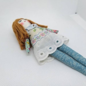 Jean doll 13 cm doll, small doll, cloth doll, play doll, mini doll image 5