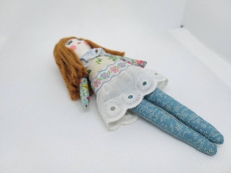 Jean doll 13 cm doll, small doll, cloth doll, play doll, mini doll image 5