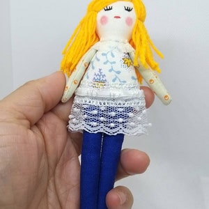 Zoie doll 13 cm doll, small doll, cloth doll, play doll, mini doll image 2