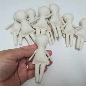 3.9 10 Unfinished Mini Dolls, Rag Doll DIY, White dolls, Cloth dolls, Little dolls, Blank dolls, raw dolls image 2