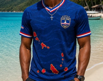 Camiseta de fútbol personalizada de Cabo Verde, camiseta de fútbol con nombre y número personalizados, camiseta para aficionados de Cabo Verde, camiseta unisex para el día del partido.