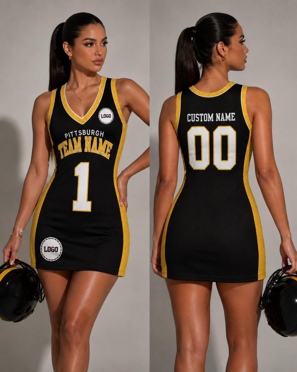 Custom Sequin Football Dress