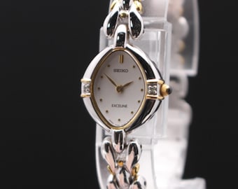 Vintage Seiko Exceline 7320 6520 Roman Numeral Dial Lady