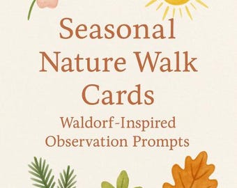 12 Summer Nature Walk Cards. Waldorf-Inspired Observation Prompts for Young Explorers