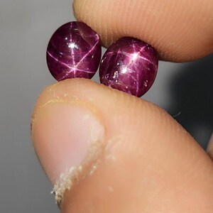 4.cts Matching Star Ruby Pair | Natural Asterism Ruby Gemstones