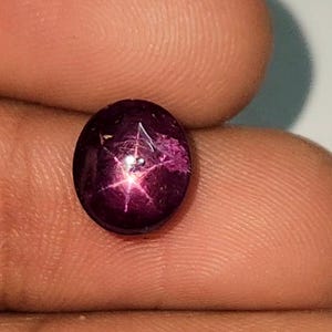 Natural Star Ruby Gemstone, Bright Red Ruby Cabochon, Rare Asterism Stone 5.cts