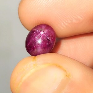 Natural Star Ruby Gemstone, Bright Red Ruby Cabochon, Rare Asterism Stone 4.cts
