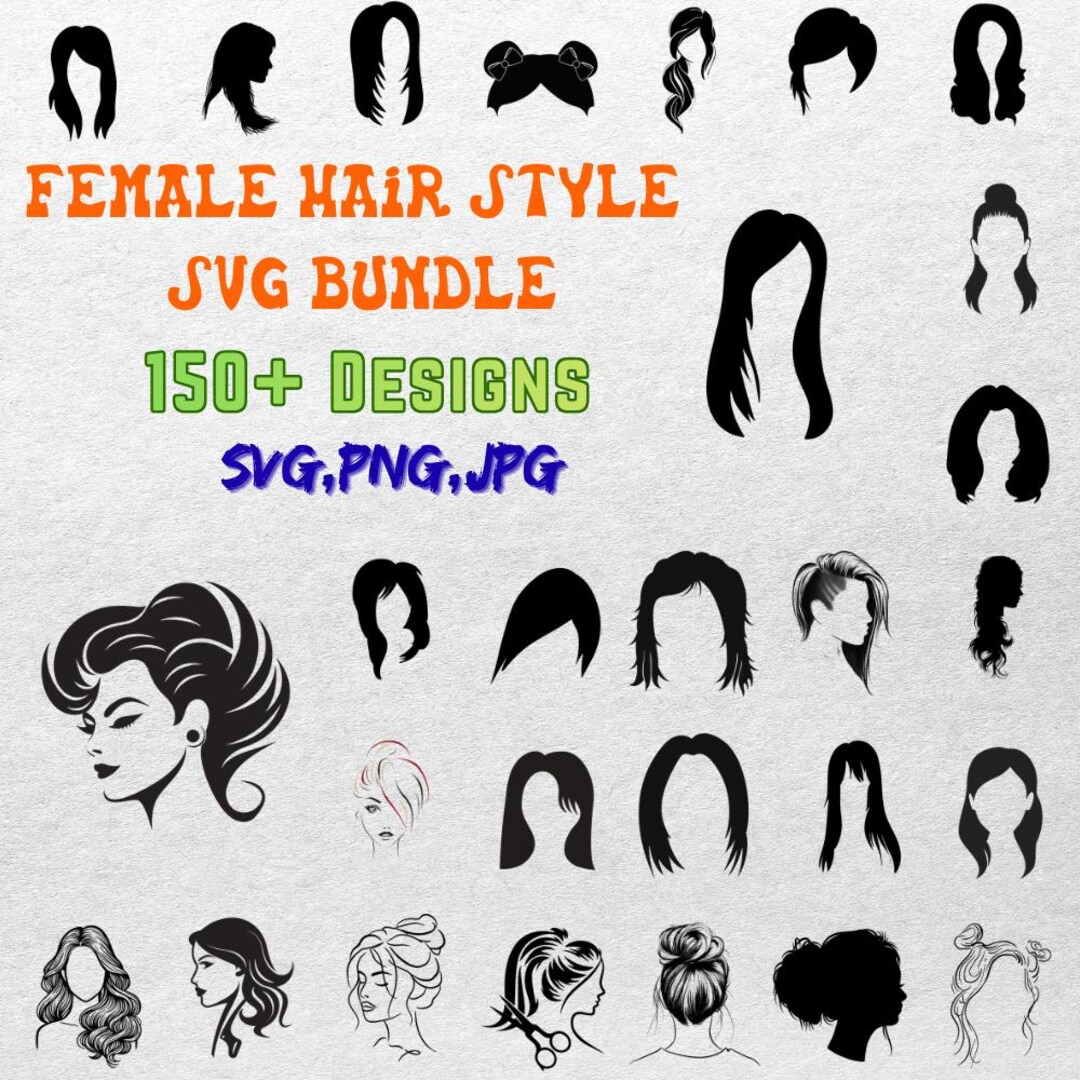 Girls Hairstyle SVG Bundle | 150+ Designs | All Hair Styles SVG Mega ...