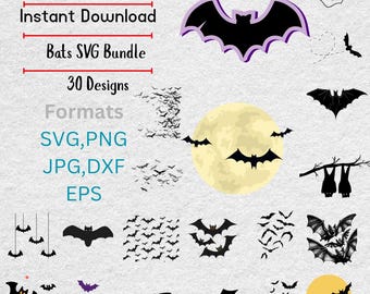 Bat SVG Bundle: 30 Halloween Cut Files for Cricut & Silhouette (Digital Download