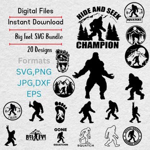 Bigfoot SVG Bundle: Sasquatch Silhouette Clipart for Cricut (Digital Download)