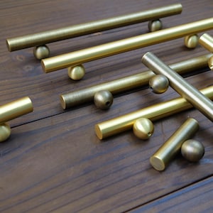 Ball Brass Brass Cabinet Handles Pulls, Vintage Bronze Brass Drawer Pulls,Ball Knobs Handles, Minimalist Gold Drawer Pulls Kitchen