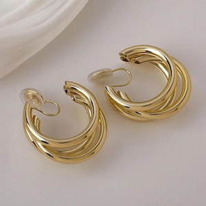 Vintage metalen clip-on oorbel