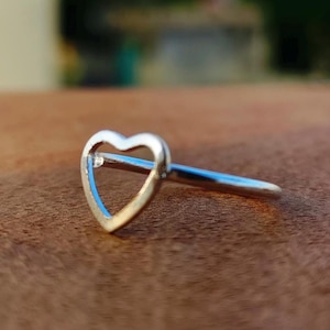 Sterling Silver Open Heart Ring: Minimalist Promise Jewelry