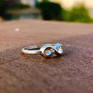Sterling Silver Infinity Ring: Dainty Minimalist Promise Ring