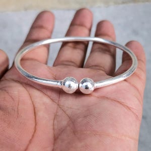 West Indian Ball Bangle – Handmade Thick 925 Sterling Silver Caribbean Style Bracelet | Solid Tribal Jewelry for Men & Women