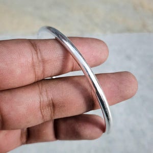 Handmade Sterling Silver Bangle: Chunky 925 Silver Bracelet - Boho Minimalist
