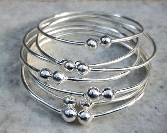Set of 5 West Indian Bangles – Handmade 925 Sterling Silver Tribal Bangle Set | Caribbean Style Oxidized Jewelry for Her