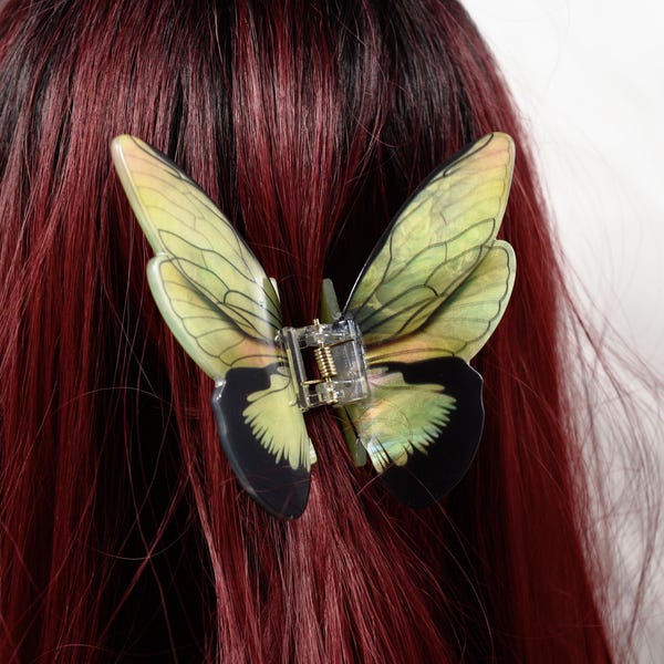 Butterfly Hair Claw, 3D Girlish Colorful  Clamp, Secure Hold for Thick Hair, Bridesmaid Accessory, Gift for Her,Mom