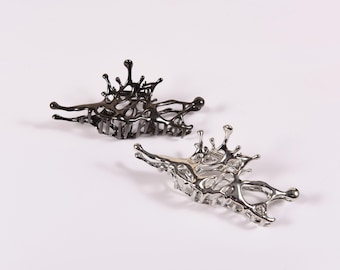 Minimalist Metal Hair Claw,Silver Hollow Hair Clip,Fashion Hair Jewelry for Women,Everyday Chic Hair Clamp