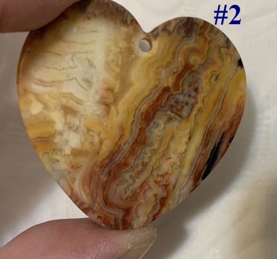 2 Heart Shaped Reds and Browns Crazy Lace Agate Cabochons Beads stones to choose from