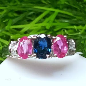 Ruby Sapphire Ring Oval Faceted Ruby Sapphire 925 Sterling Silver Ring Personalised Gift For Her Women's Jewelry Making
