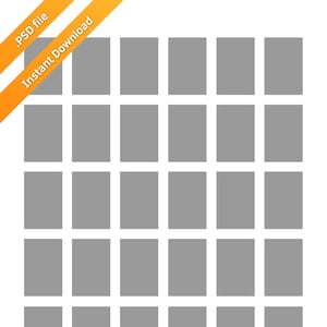 Picture Pendant Template: 30 Rectangles, 1x1.5 inch (PSD)