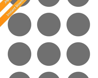 Plantilla de collage circular de 5 cm: pegatinas imprimibles y resina (archivo PSD)