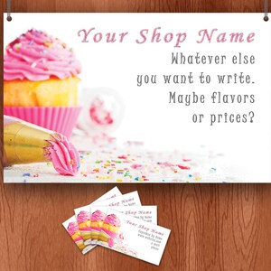 Business - Cupcake Dekoration - gehören Banner Handwerk zeigen, Visitenkarten, Etsy Banner und avatar