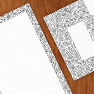 imprimible papel paisley con sobres, papelería para correspondencia, correo