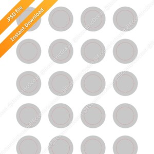 May include: A grid of gray circles with a red outline, arranged on a white background. The image includes a diagonal orange banner with the text ".PSD file Instant Download". The circles are evenly spaced.