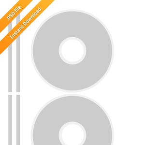 Cd/dvd-labelsjabloon: 2 schijven + ruglabels (PSD)