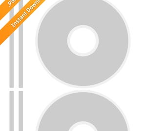 CD/ DVD Label Template: 2 Discs + Spine Label (PSD)
