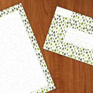 imprimible papel evergreen con sobres, papelería para correspondencia, correo