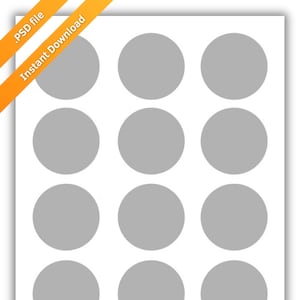 Gabarit de cercle de 2,5 cm (1 po.) : inserts de bijoux et autocollants imprimables (PSD)