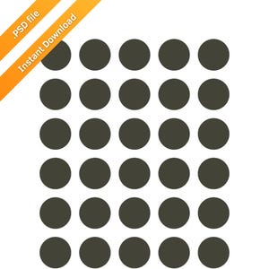 1 Inch Circle Template: Picture Pendants, 35 Circles (PSD Template)