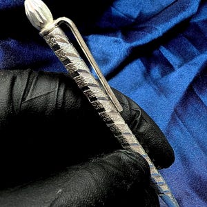 Solidne srebro próby 925, srebrny długopis ręcznie robiony, srebrny długopis, długopis ze srebra próby 925, srebrny długopis, najlepszy długopis srebrny prezent dla niej rozmiar 5,5 cala