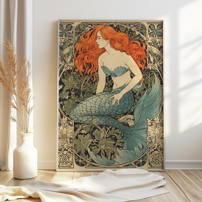 Art Nouveau Mermaid - Etsy