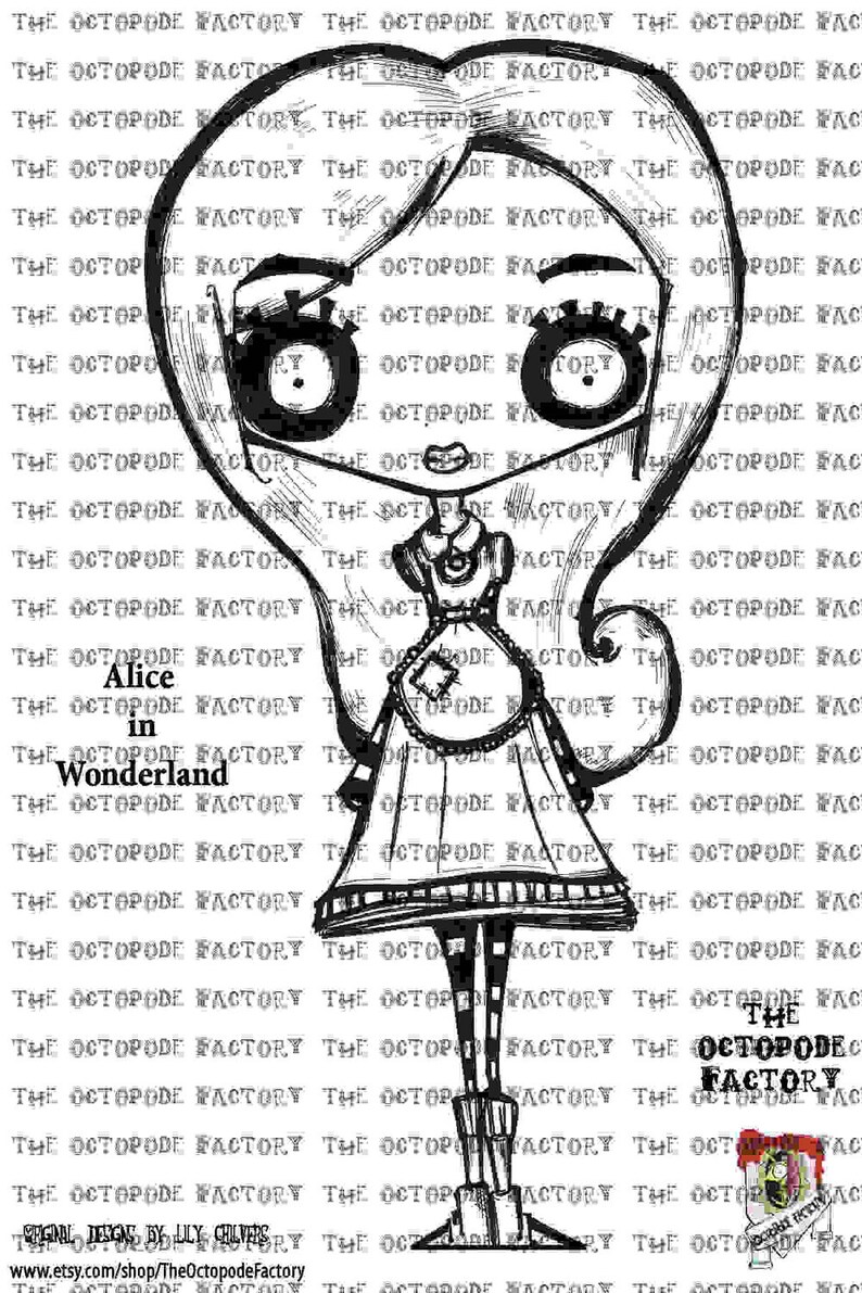 INSTANT DOWNLOAD Alice Digital Stamp image 1