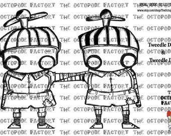 INSTANT DOWNLOAD Tweedle Dum and Tweedle Dee Digital Stamp