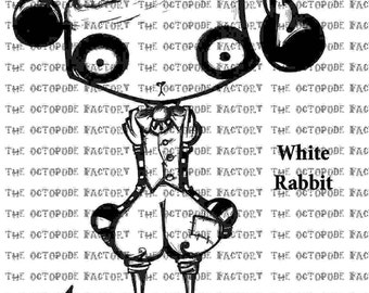 INSTANT DOWNLOAD The White Rabbit Digital Stamp