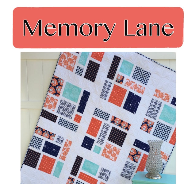 PDF Quilt Pattern Instant Download Memory Lane by Sew You Like It