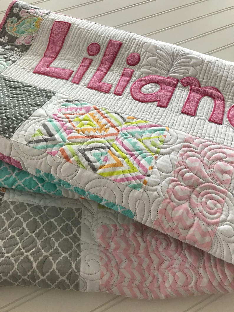 Made to Order Personalized Baby Quilt Custom Name Quilt Etsy