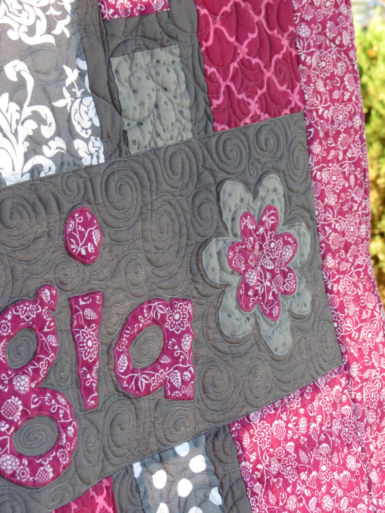 Personalized Name Quilt Custom Baby Quilt with Appliqued Name Etsy