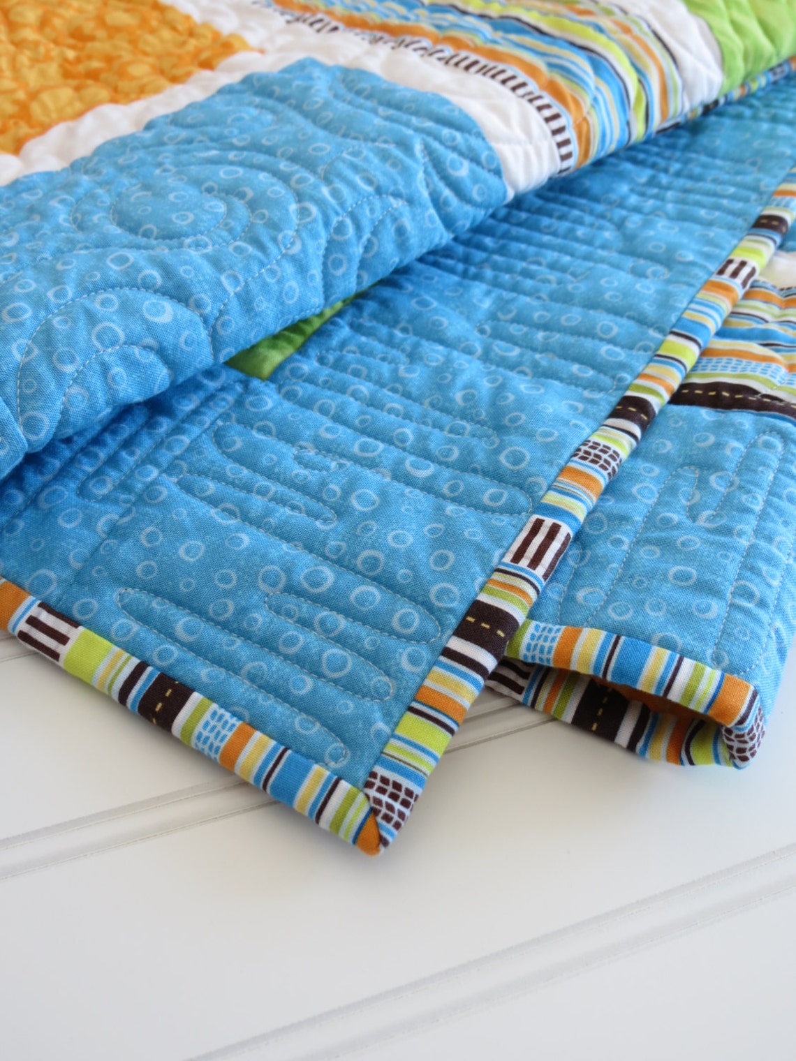 Personalized Baby Quilt With Name Applique Fabric Letters in Etsy