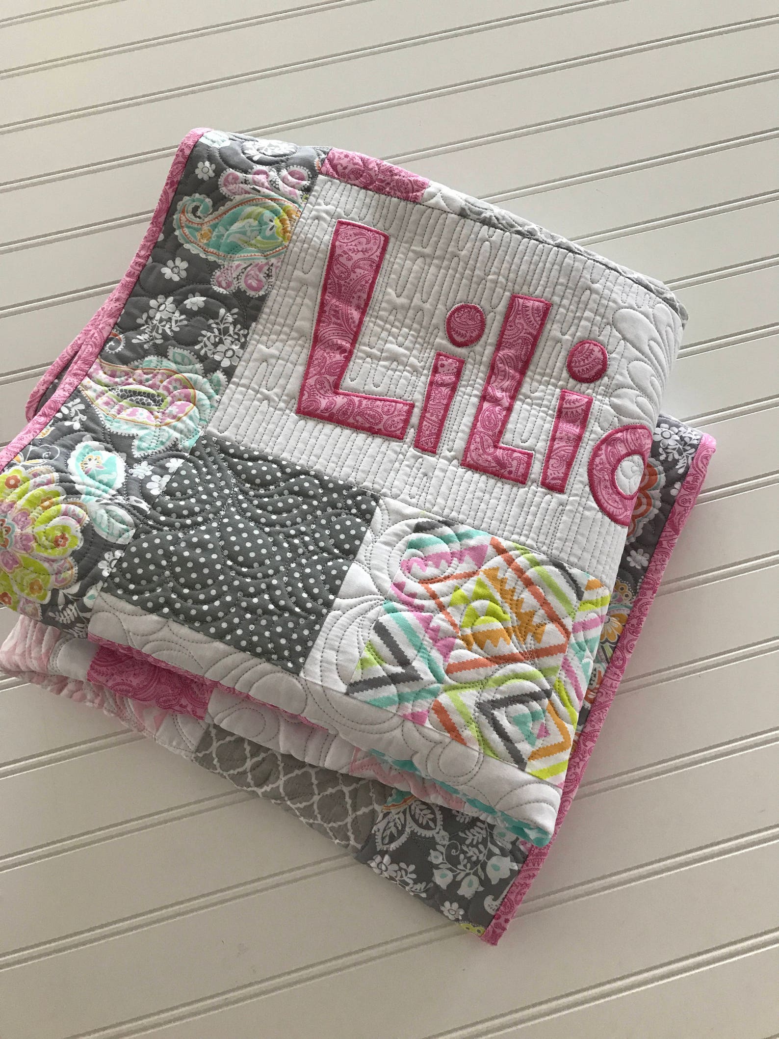 Made to Order Personalized Baby Quilt Custom Name Quilt Etsy
